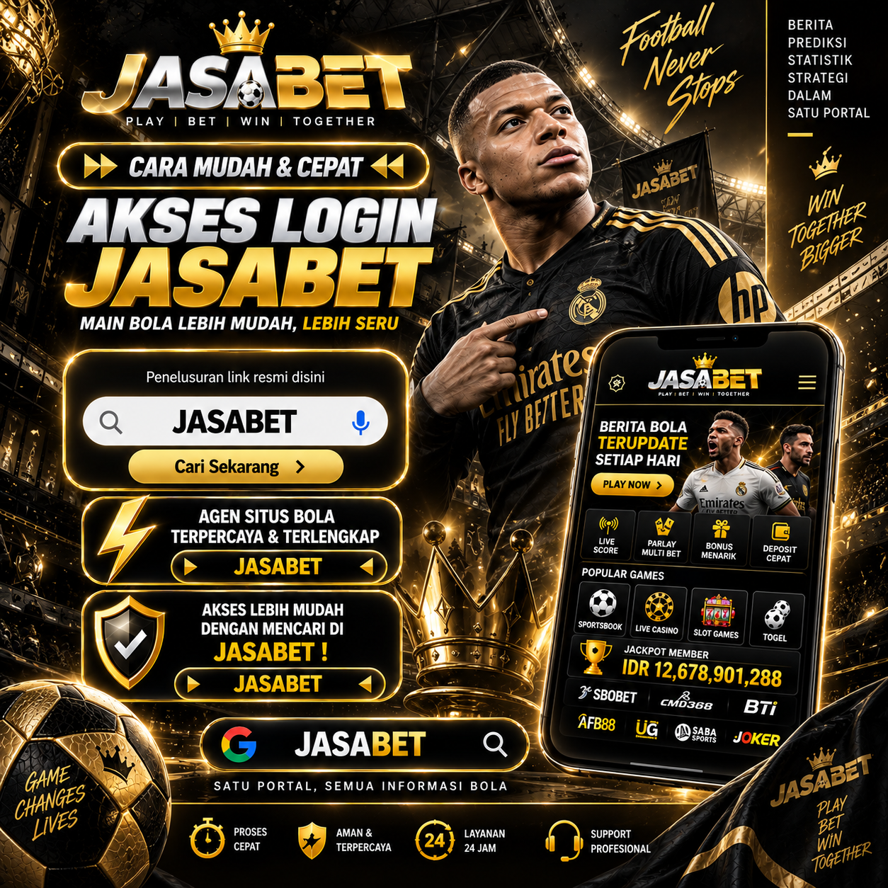 JASABET Football Banner